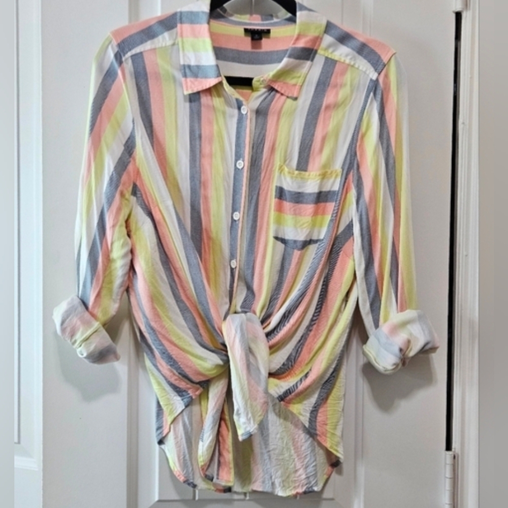Torrid Striped Button Up Sz 0 Large